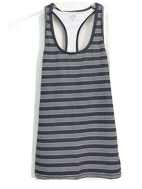 Champion Striped Scoop Neck Sleeveless Racerback Athletic Workout Tank Top 💙🤍